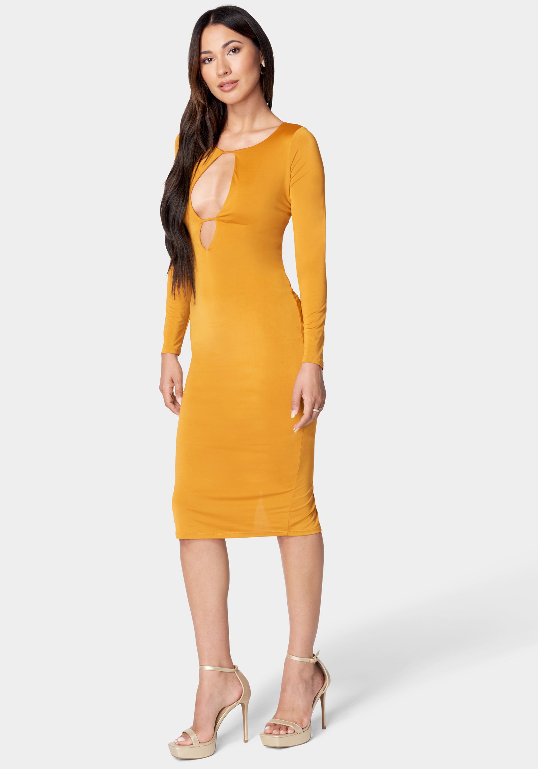 Open Neck Midi Dress