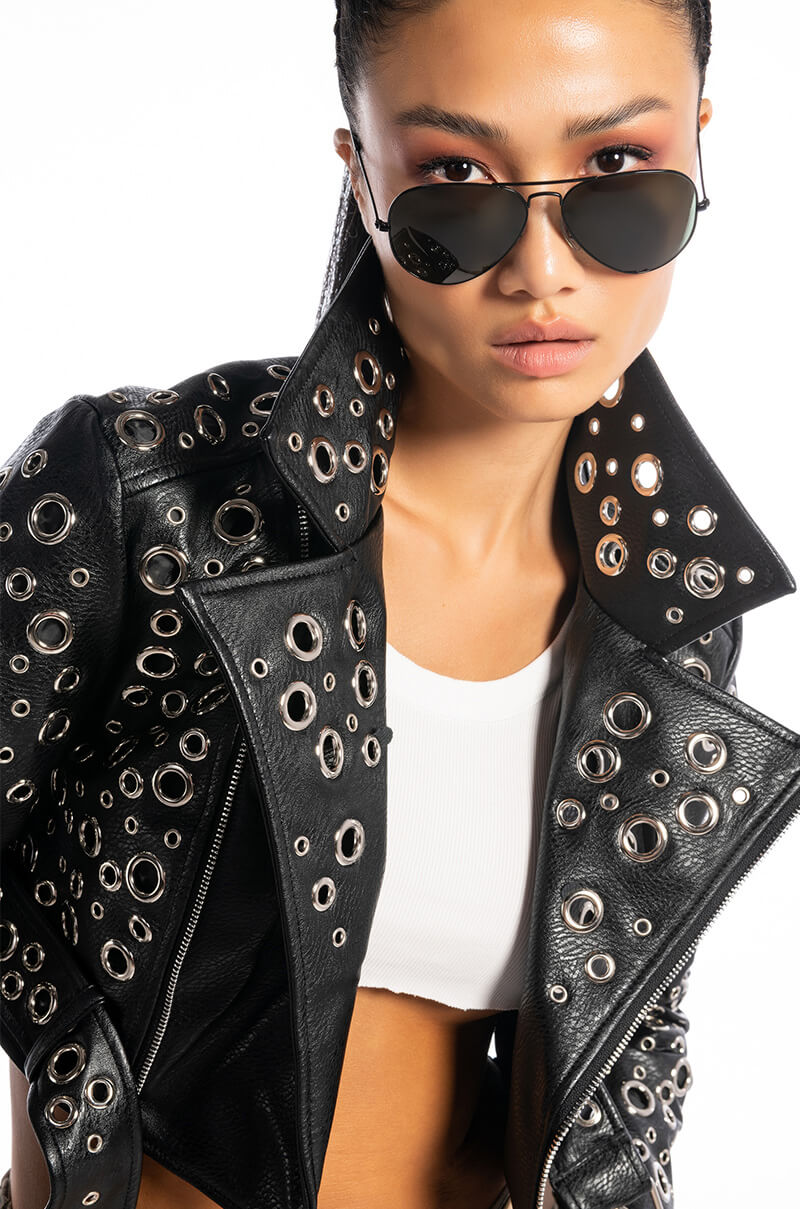 ALL ABOUT THE GROMMETS MOTO JACKET