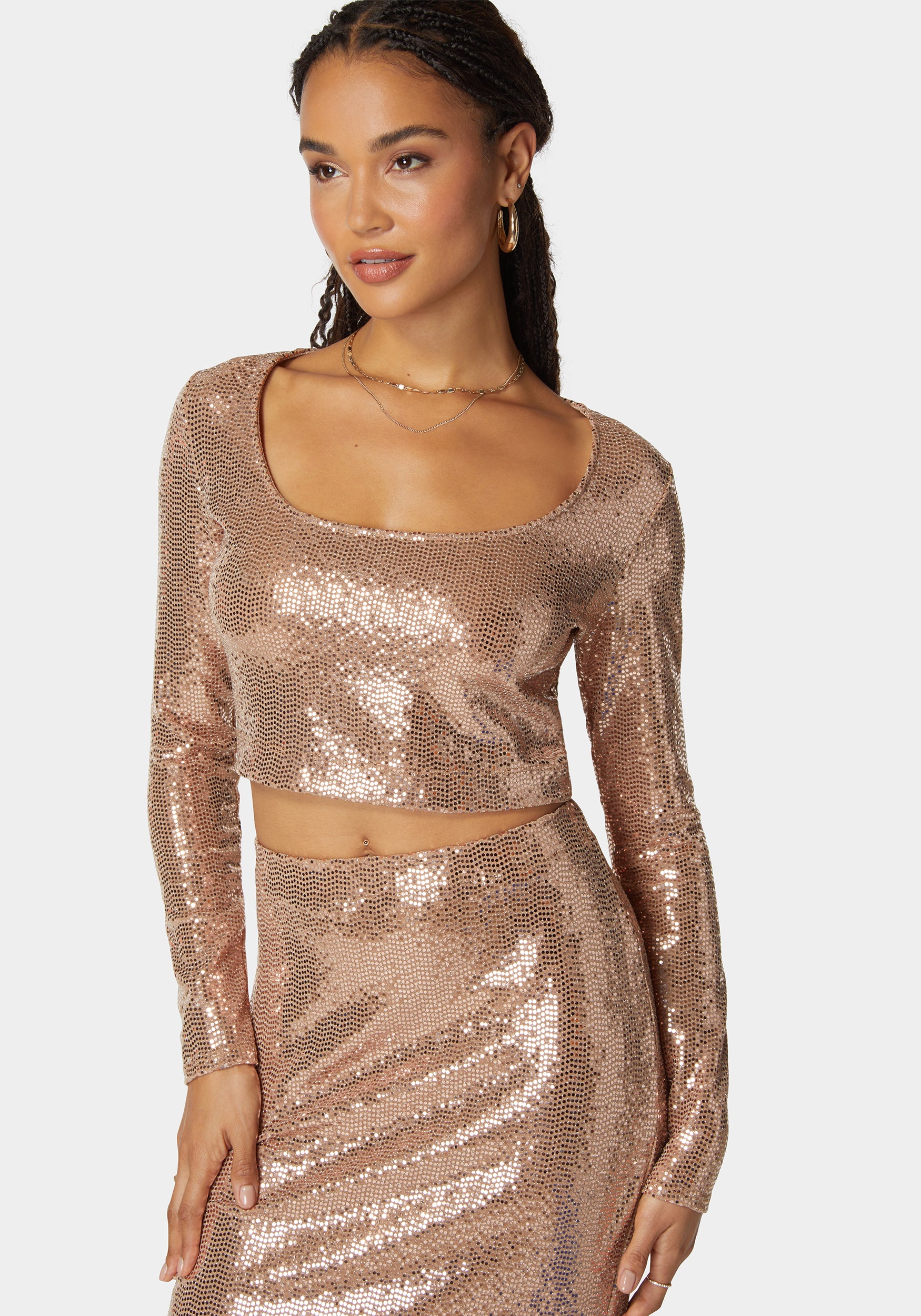 Two Piece Long Sleeve Shimmer Set