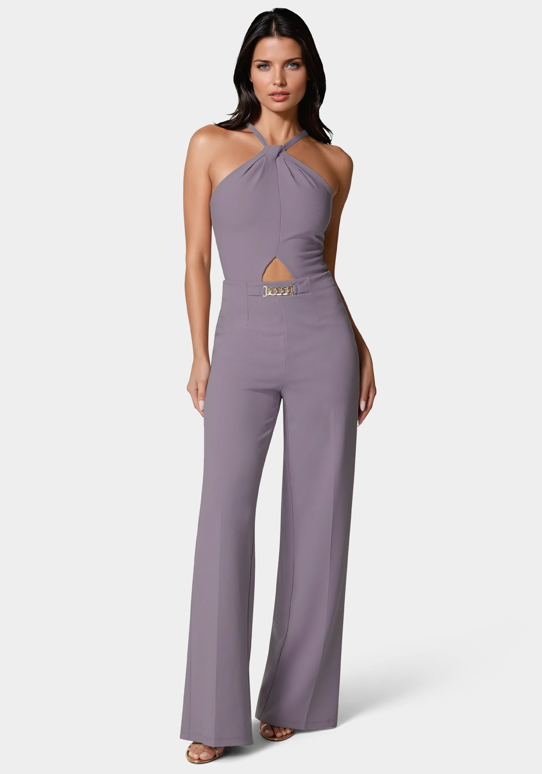 Halter Palazzo Leg Jumpsuit