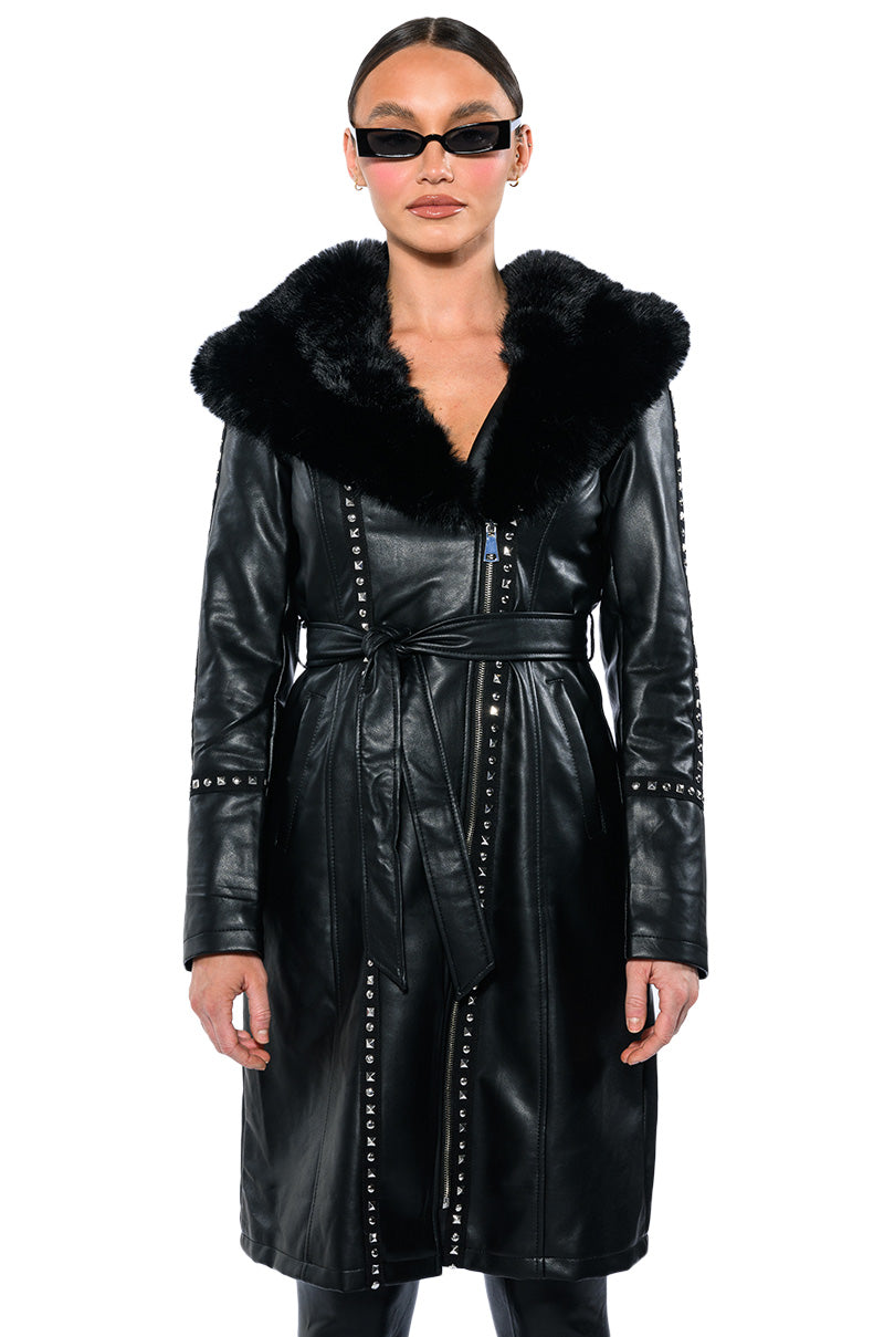 UPTOWN GIRL FUR COLLAR COAT