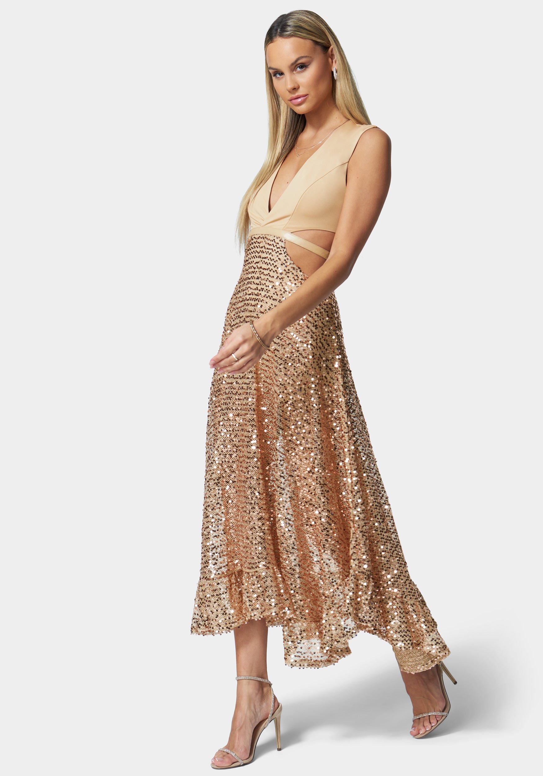 Sequin Mesh Gown