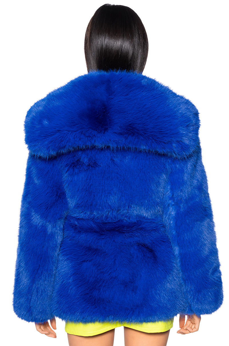 BUSINESS CASUAL FAUX FUR COAT