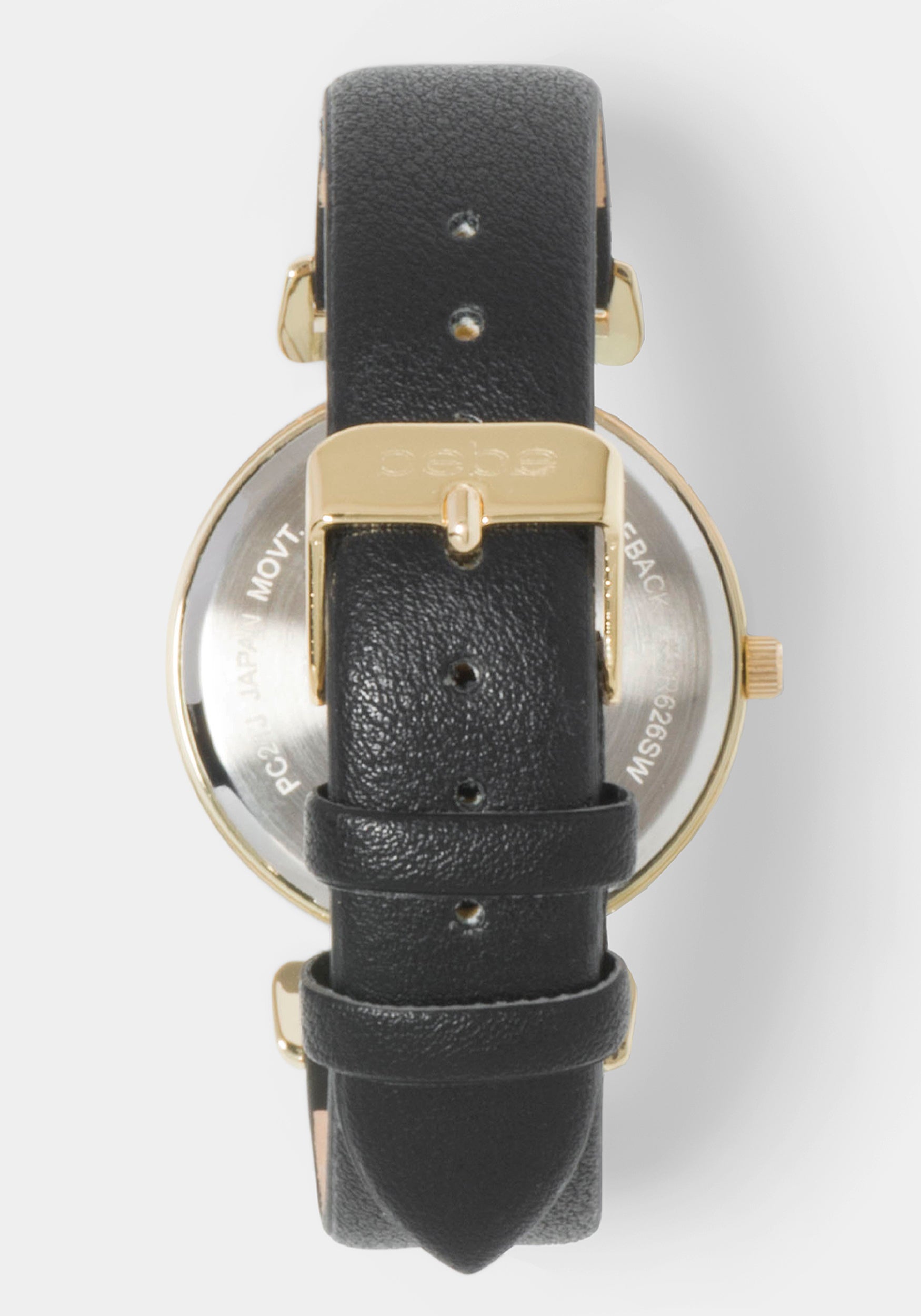 Black Strap Diamond Dial Watch