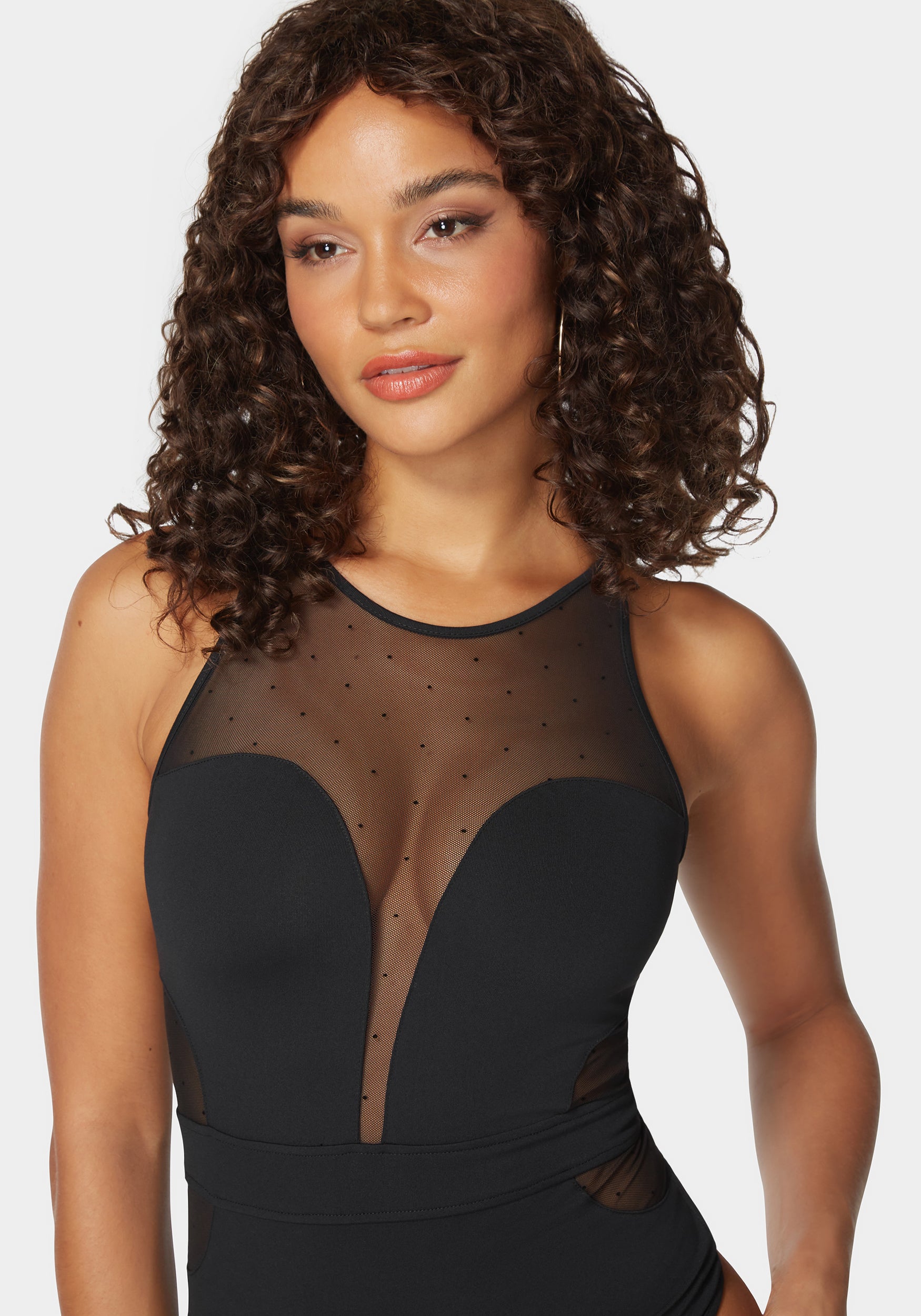 Second Skin Combo Swiss Dot Vneck Bodysuit