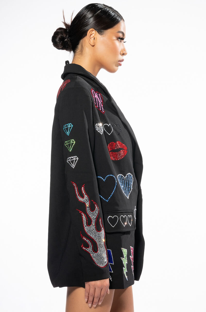 FLASHING LIGHTS EMBELLISHED BLAZER