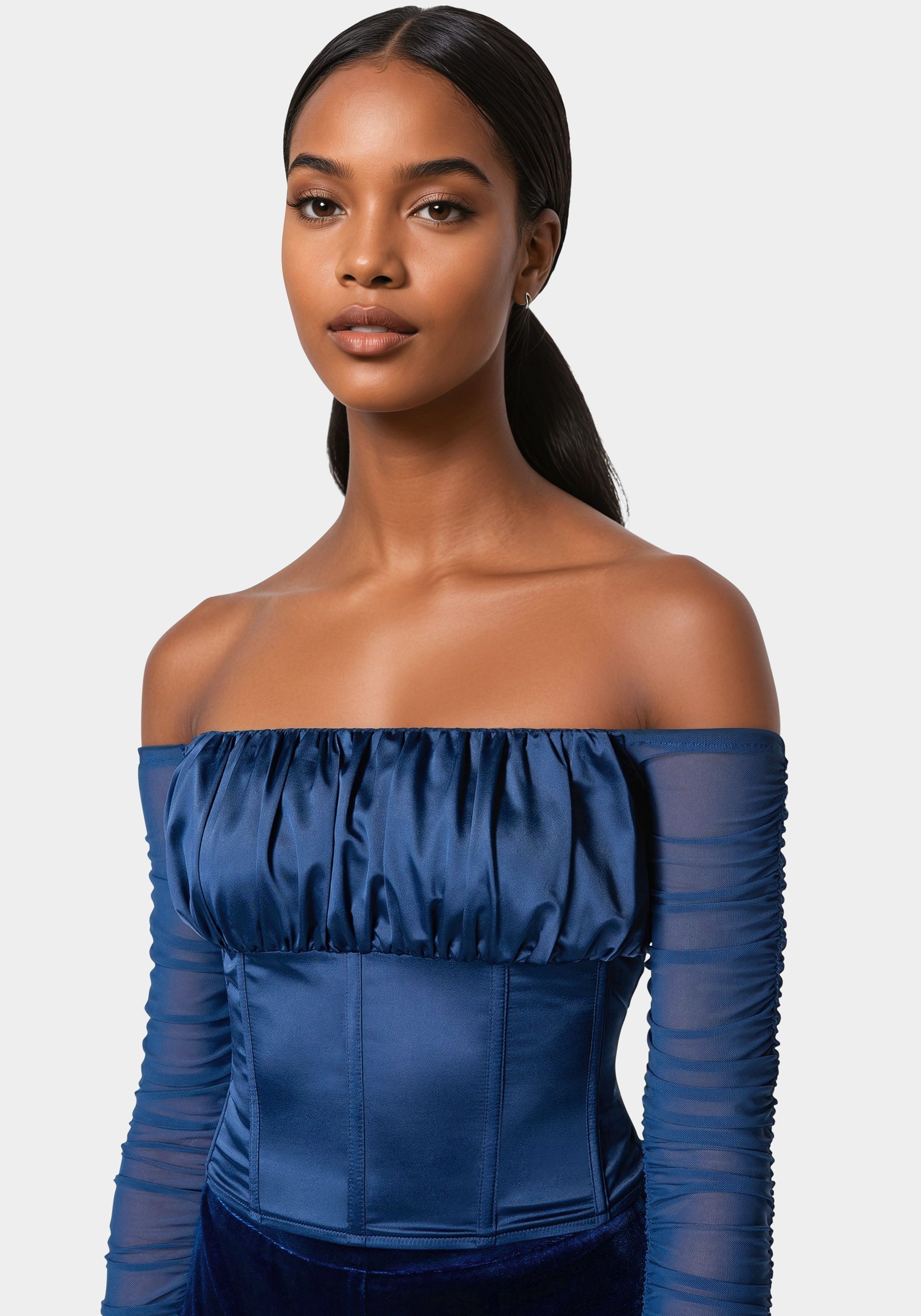 Off Shoulder Satin Corset