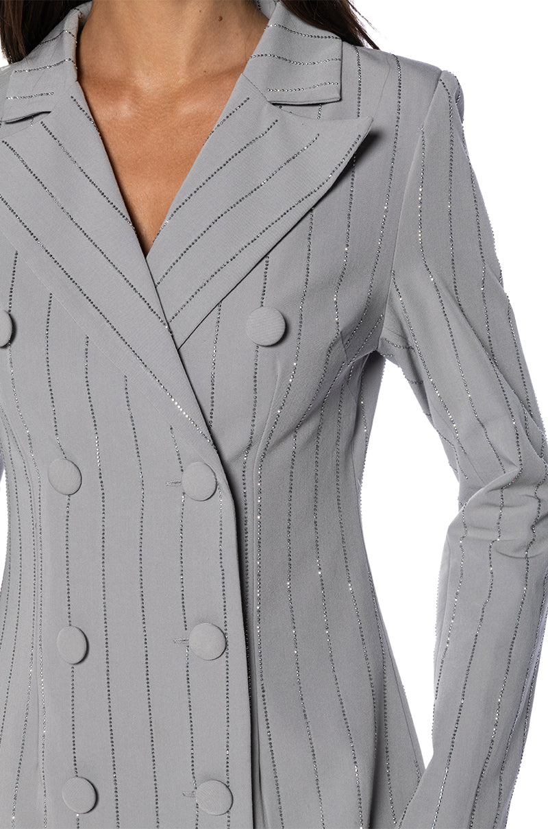 BE ABOUT IT PINSTRIPE BLAZER