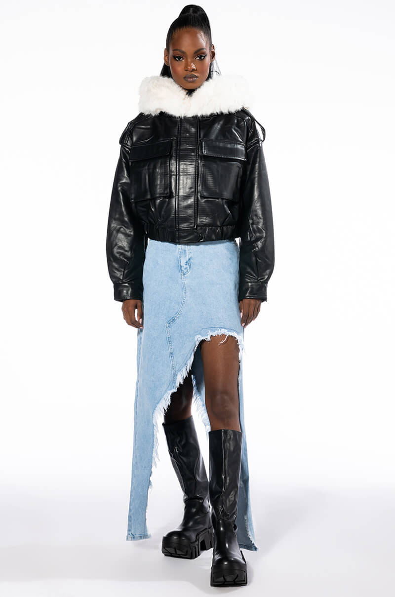 ZOLA BOMBER MOTO WITH FUR LINING