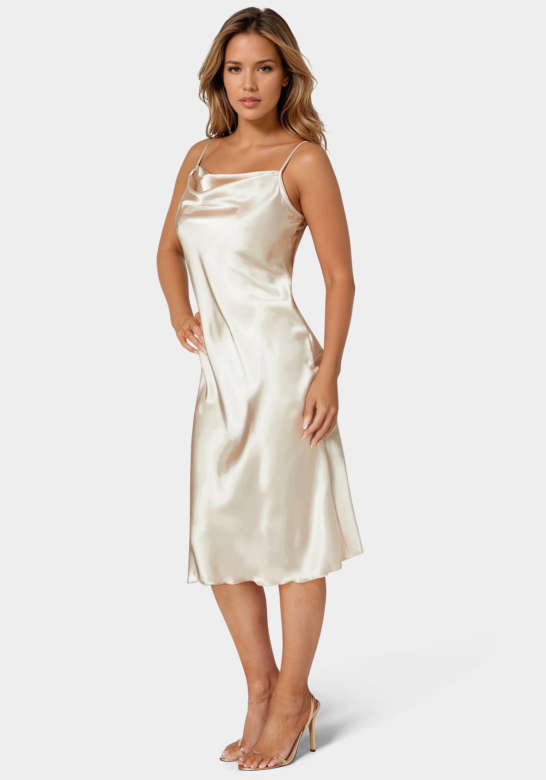 Satin Slip Midi Dress