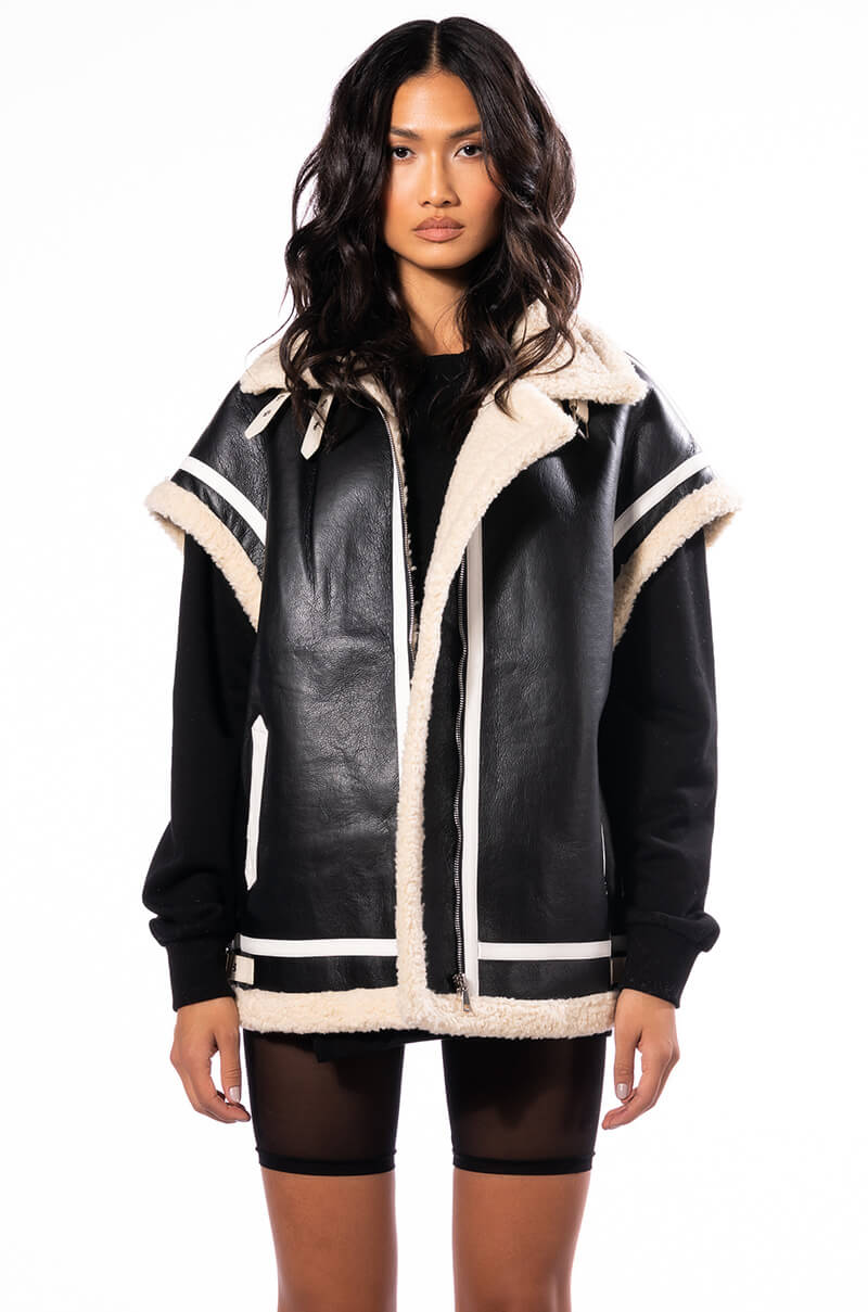 FELIX OVERSIZE SHEARLING UTILITY VEST