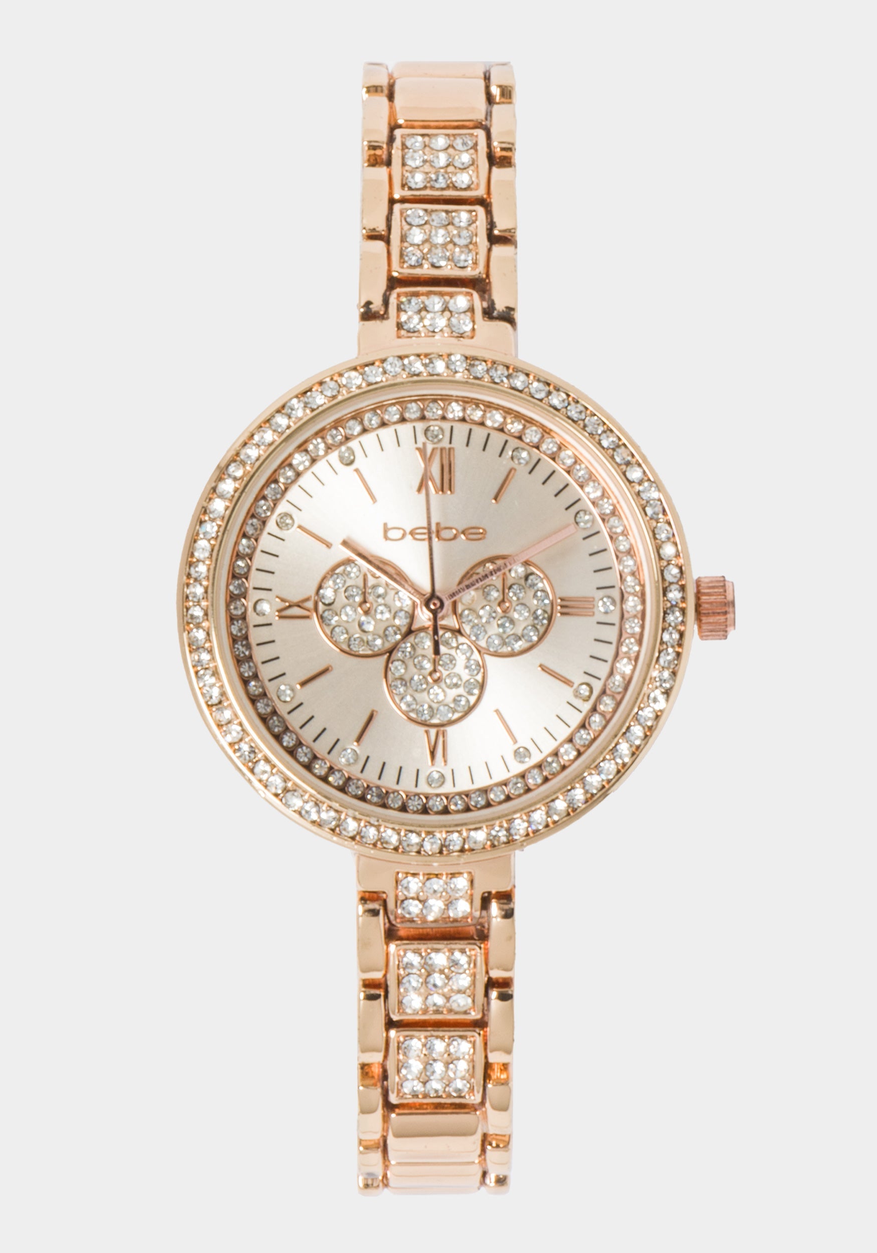 Rose Dial Crystal Bezel Watch