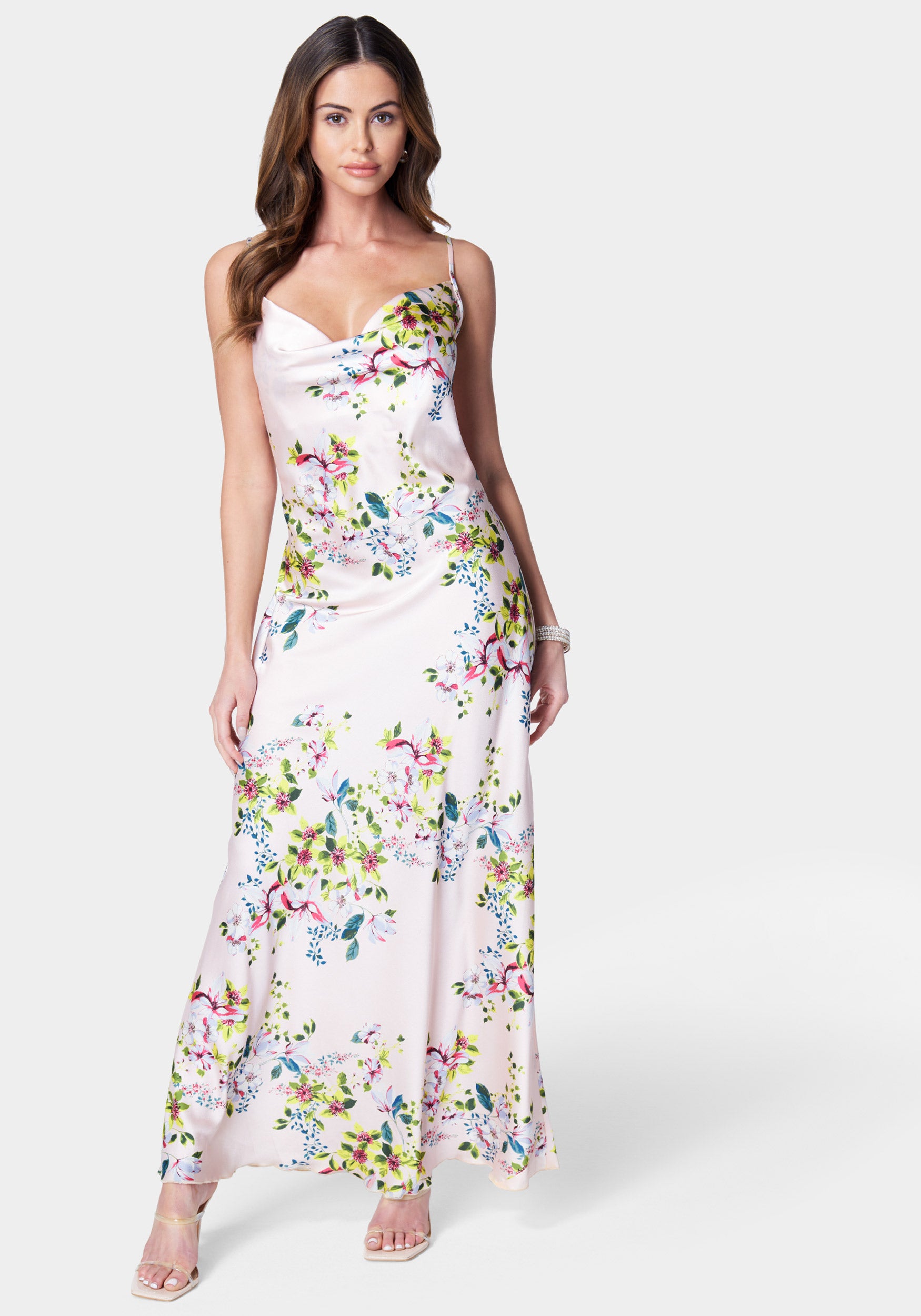 Floral Cowl Neck Maxi Dress