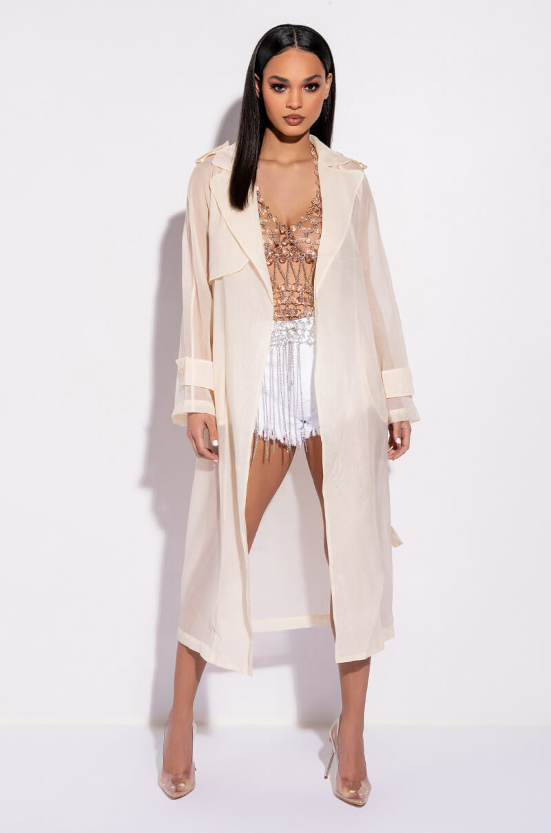 CHIFFON CHATEAU MESH TRENCH