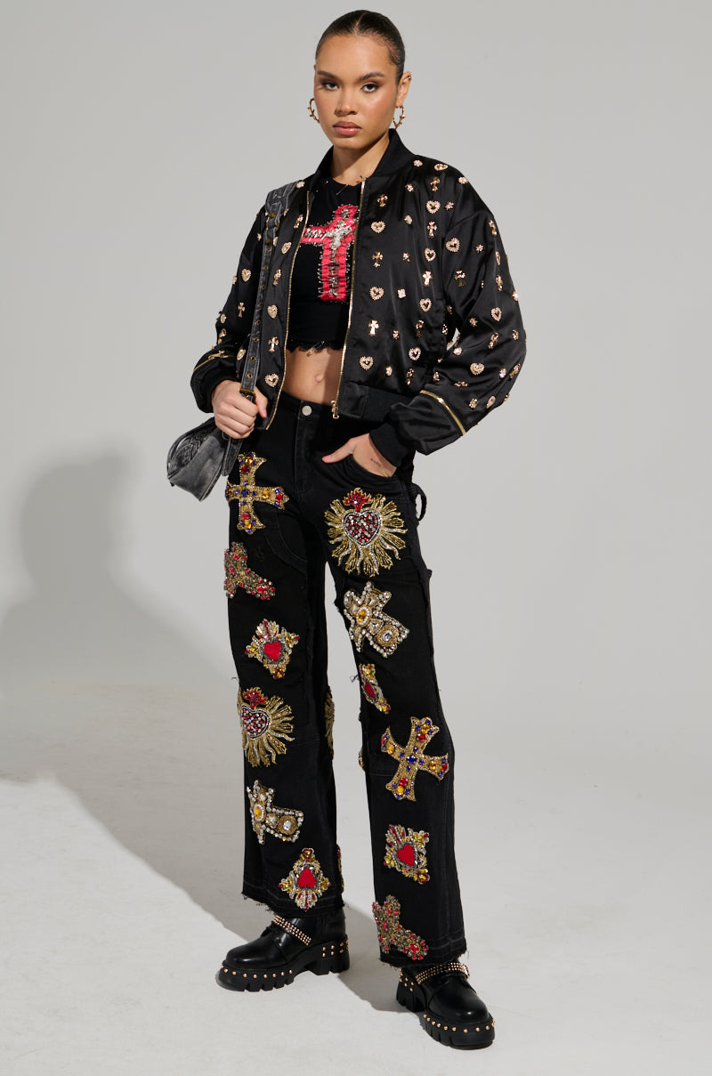 LIKE A CHARM EMBELLISHED BOMBER