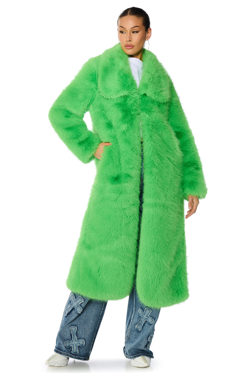 CADENCE FAUX FUR LONG JACKET