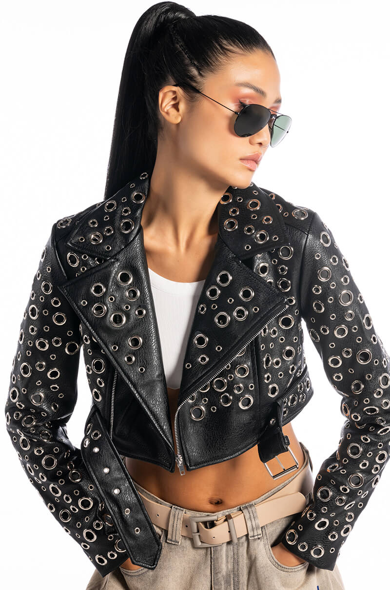 ALL ABOUT THE GROMMETS MOTO JACKET