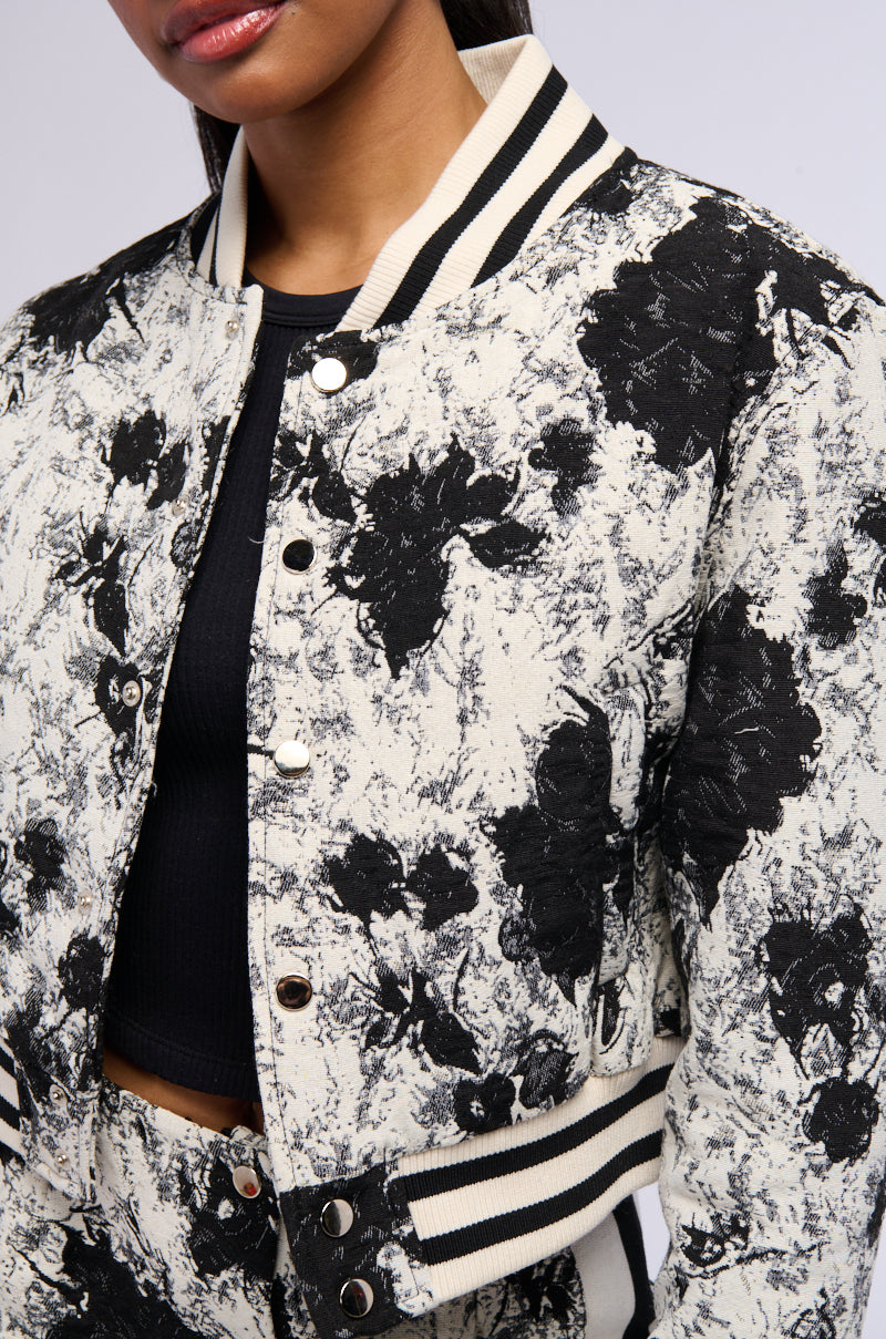 KICKBACK BROCADE BOMBER