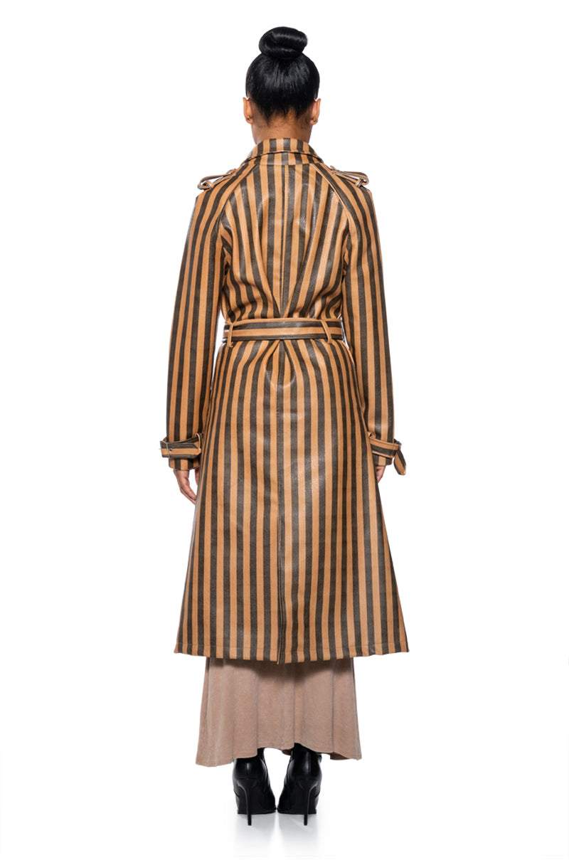 BLEEKER STREET STRIPE PU TRENCH