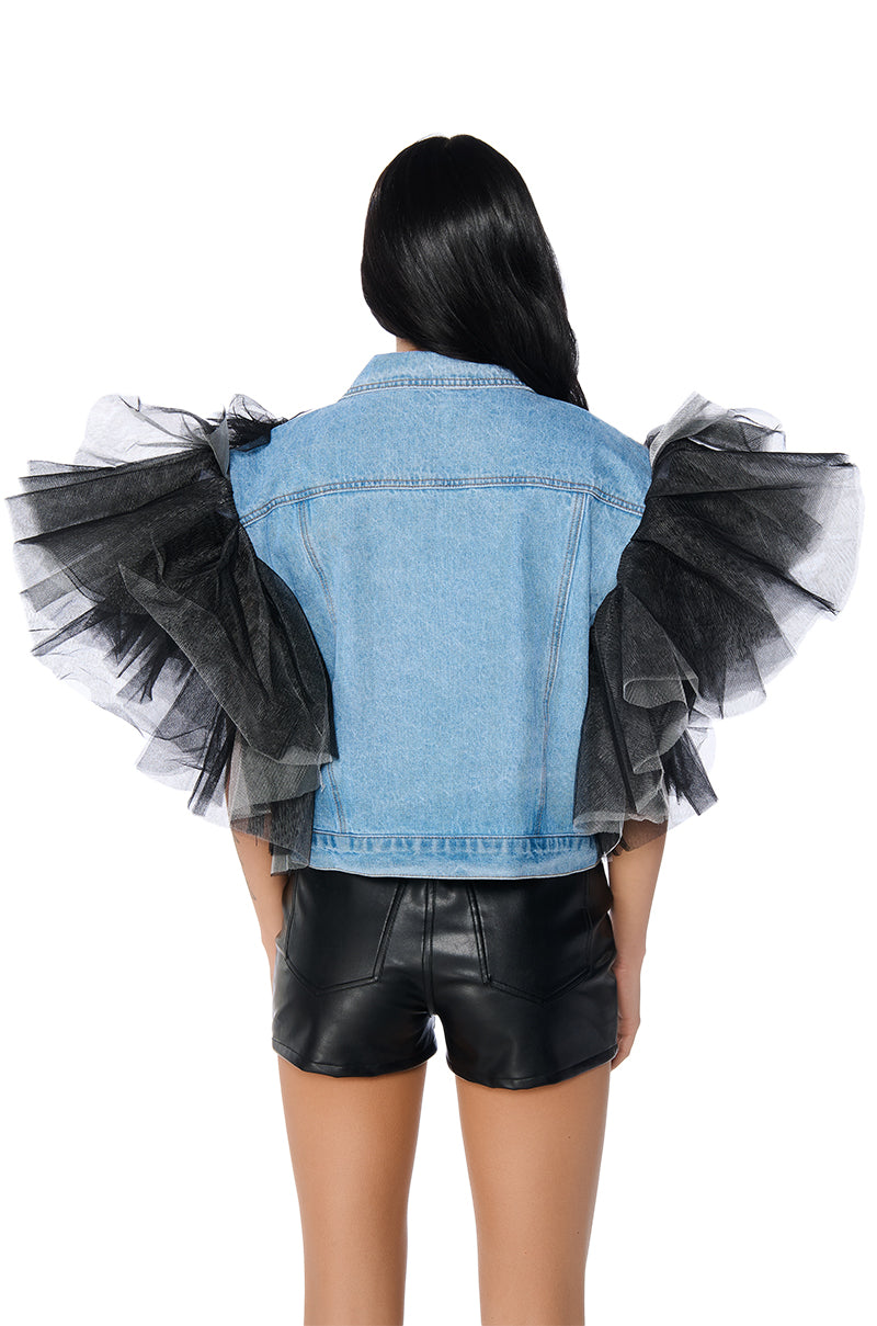 BEBE RX TULLE SHOULDER VEST