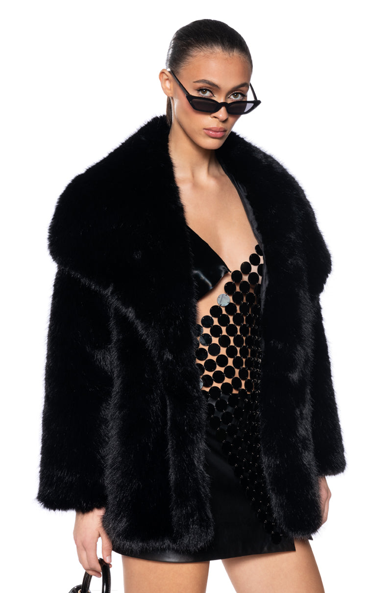 OLD HOLLYWOOD FAUX FUR JACKET