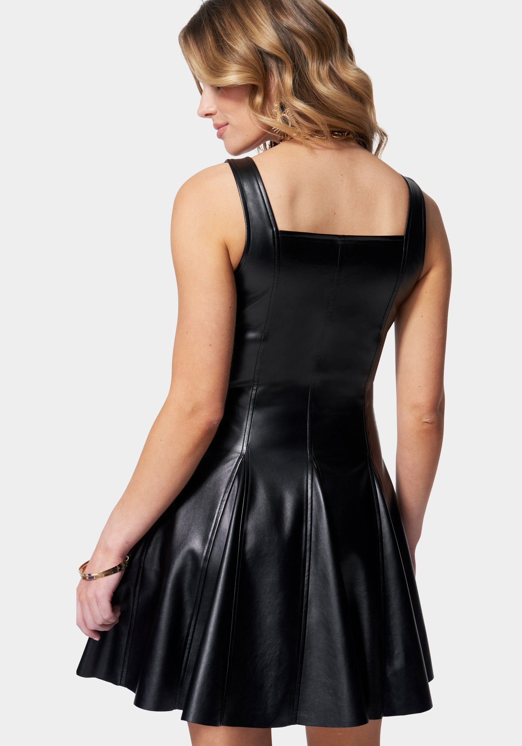 Faux Leather Corset Dress