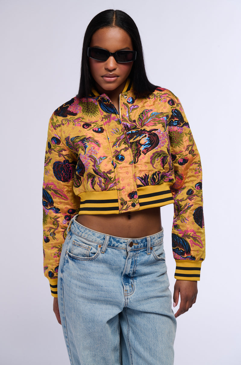 BROCADE TAPESTRY VARSITY BOMBER