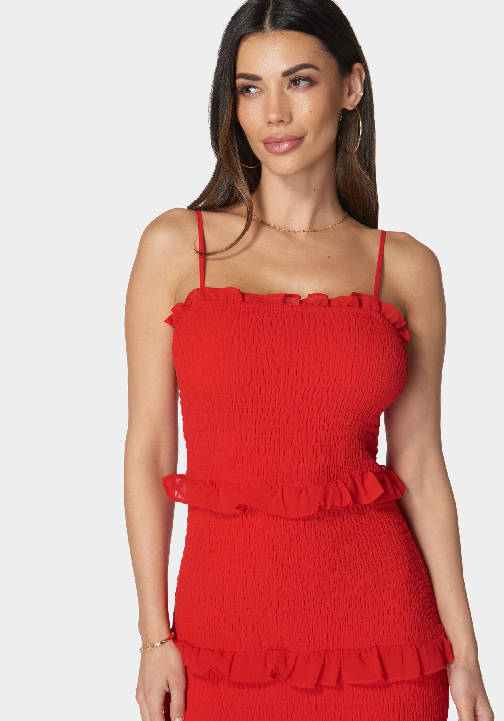 Georgette Smocked Midi Dress