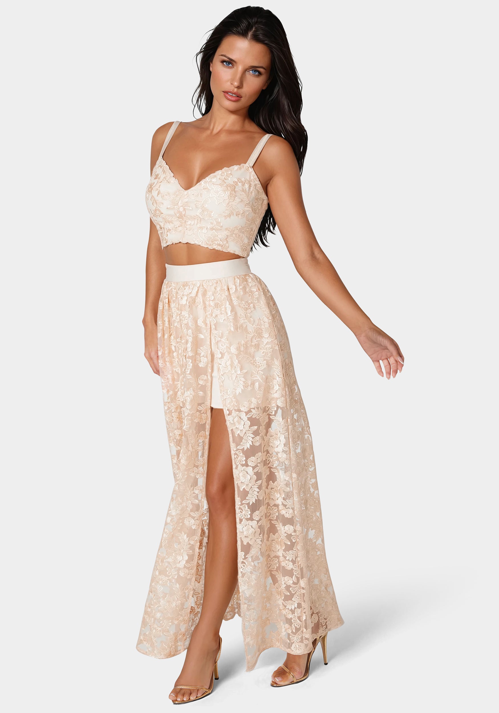 Two Piece Embroidered Gown