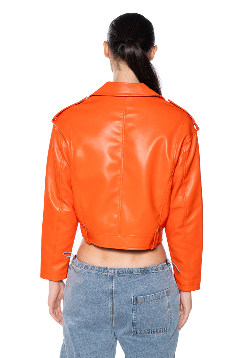 ORANGE YOU LOVE ME MOTO JACKET