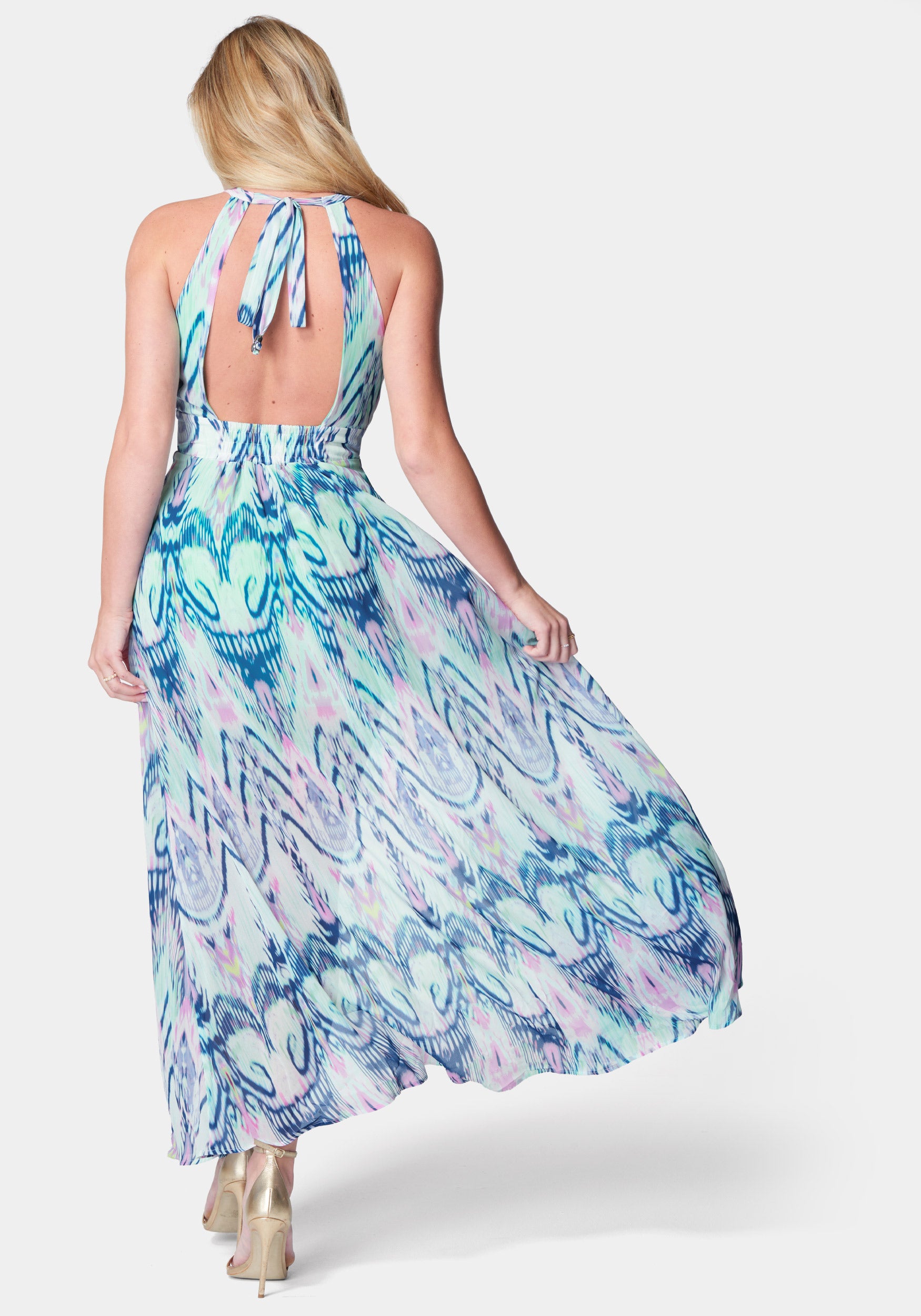 Printed Cross Front Maxi Dress