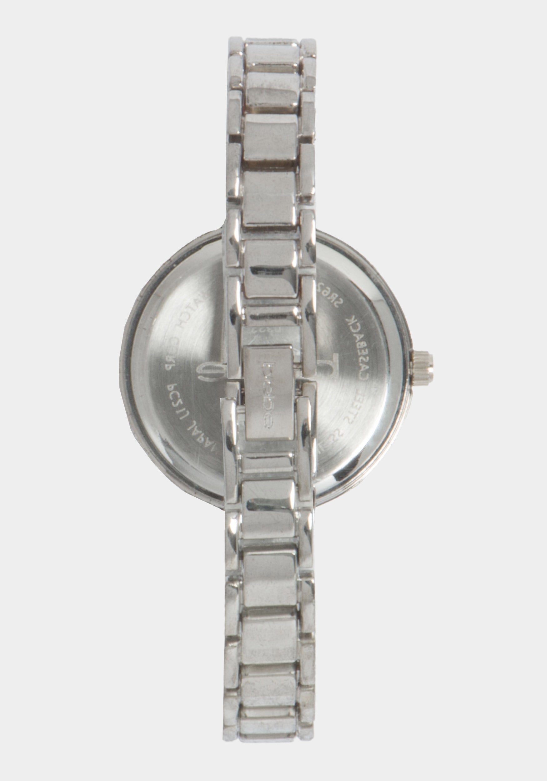 Silver Dial Crystal Bezel Watch