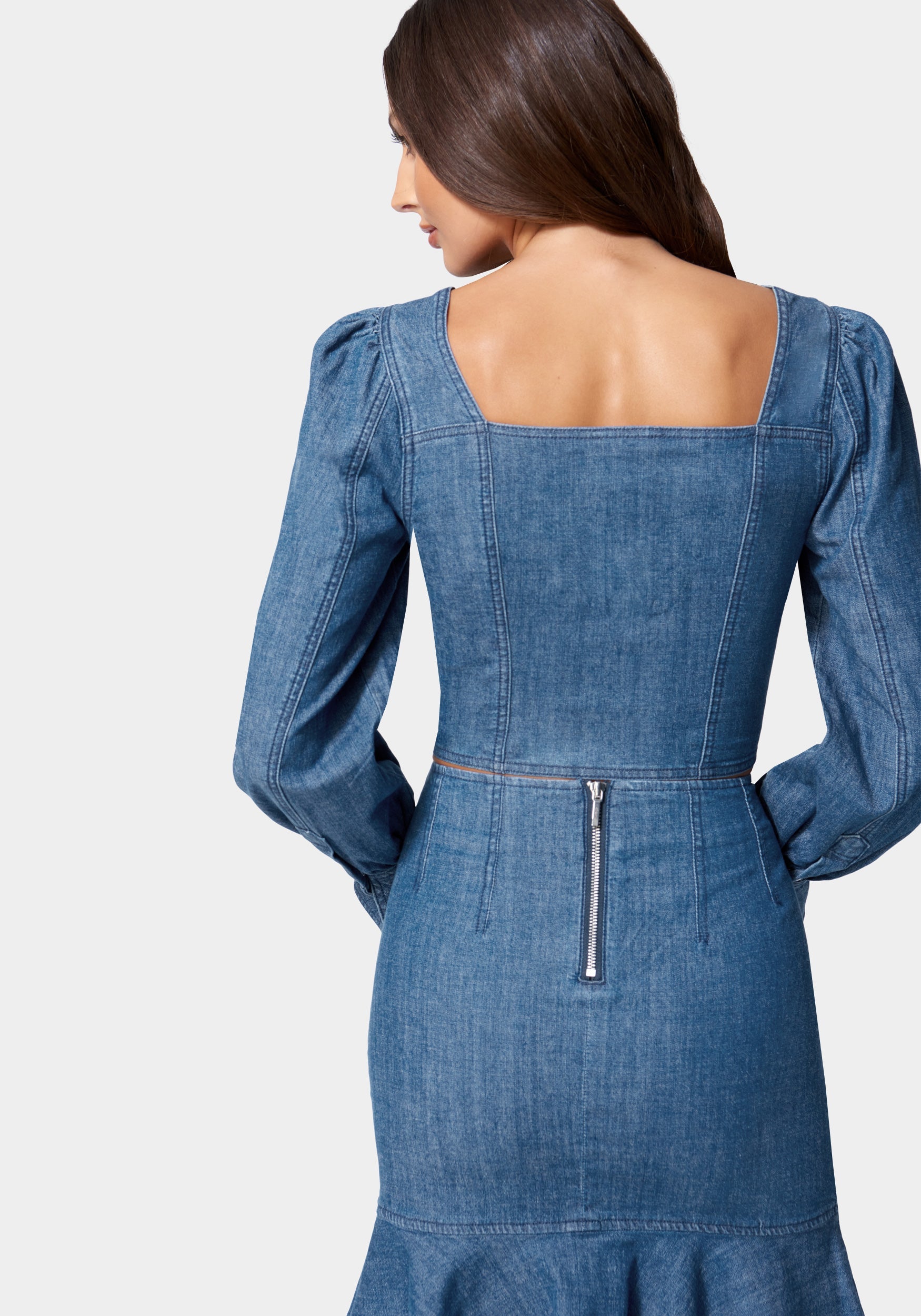 Long Sleeve Denim Bustier