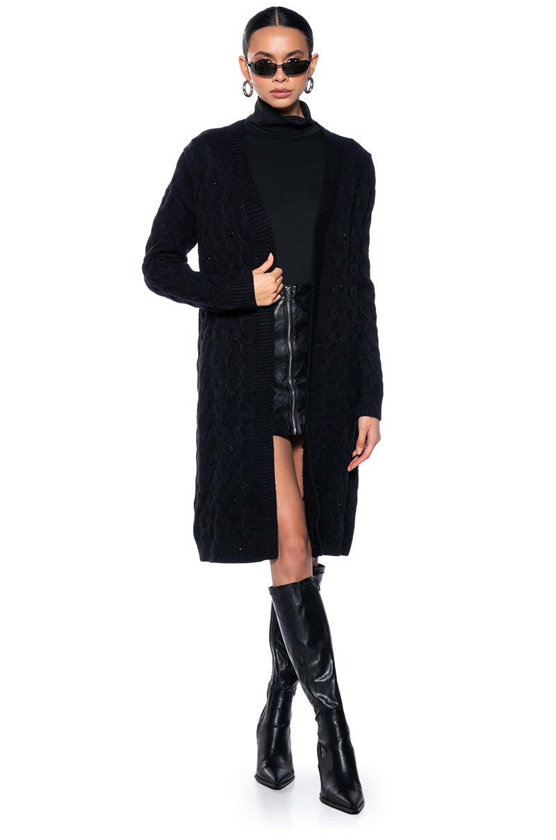 BABBS KNIT TRENCH WITH FAUX FUR LINING