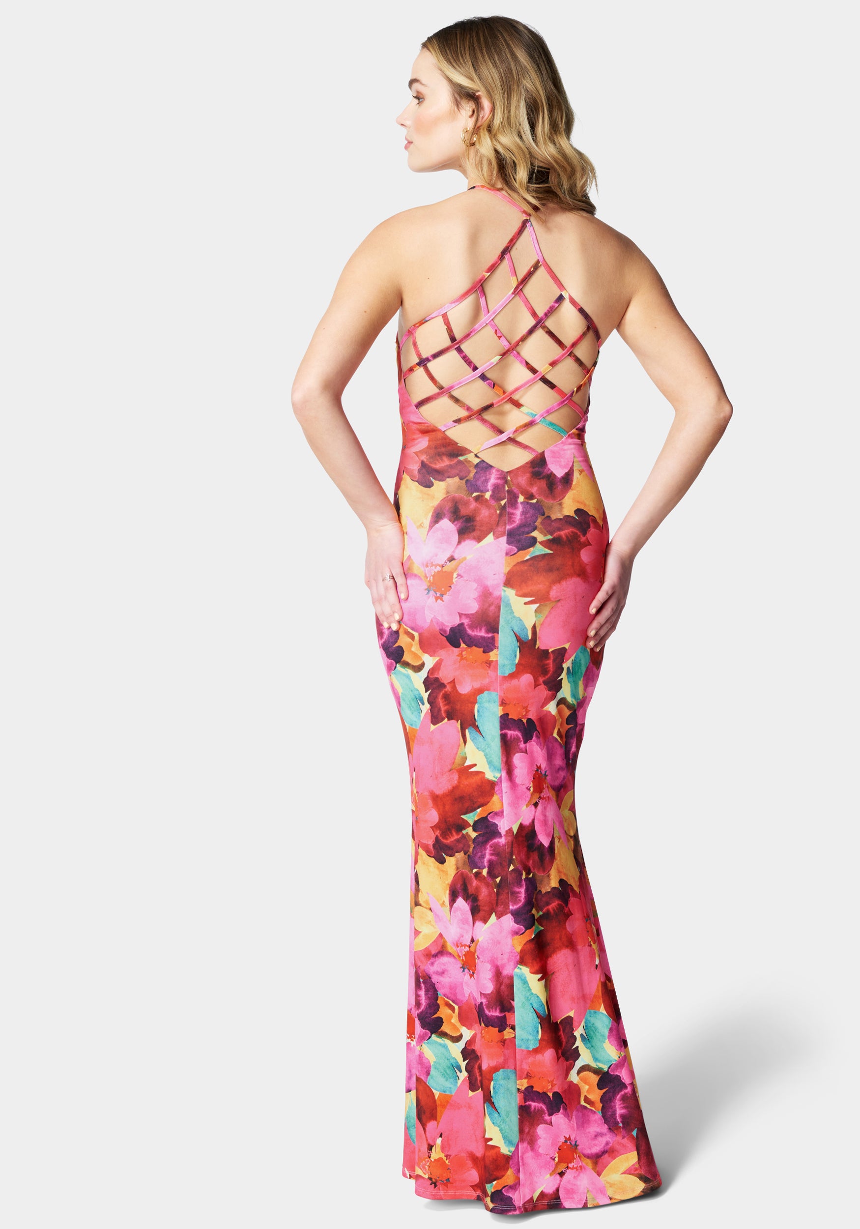 Printed Knit Caged Maxi