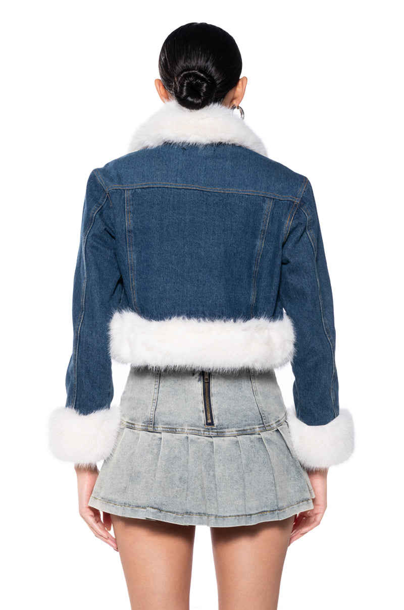 WHEN YOU KNOW YOU KNOW DENIM FUR JACKET