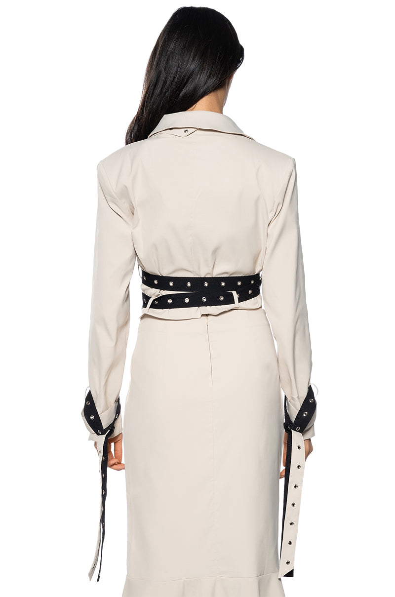 LINDEN CROP TRENCH JACKET