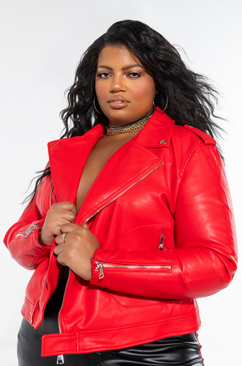 AZALEA WANG PLUS SIZE AUSSY BASIC MOTO JACKET