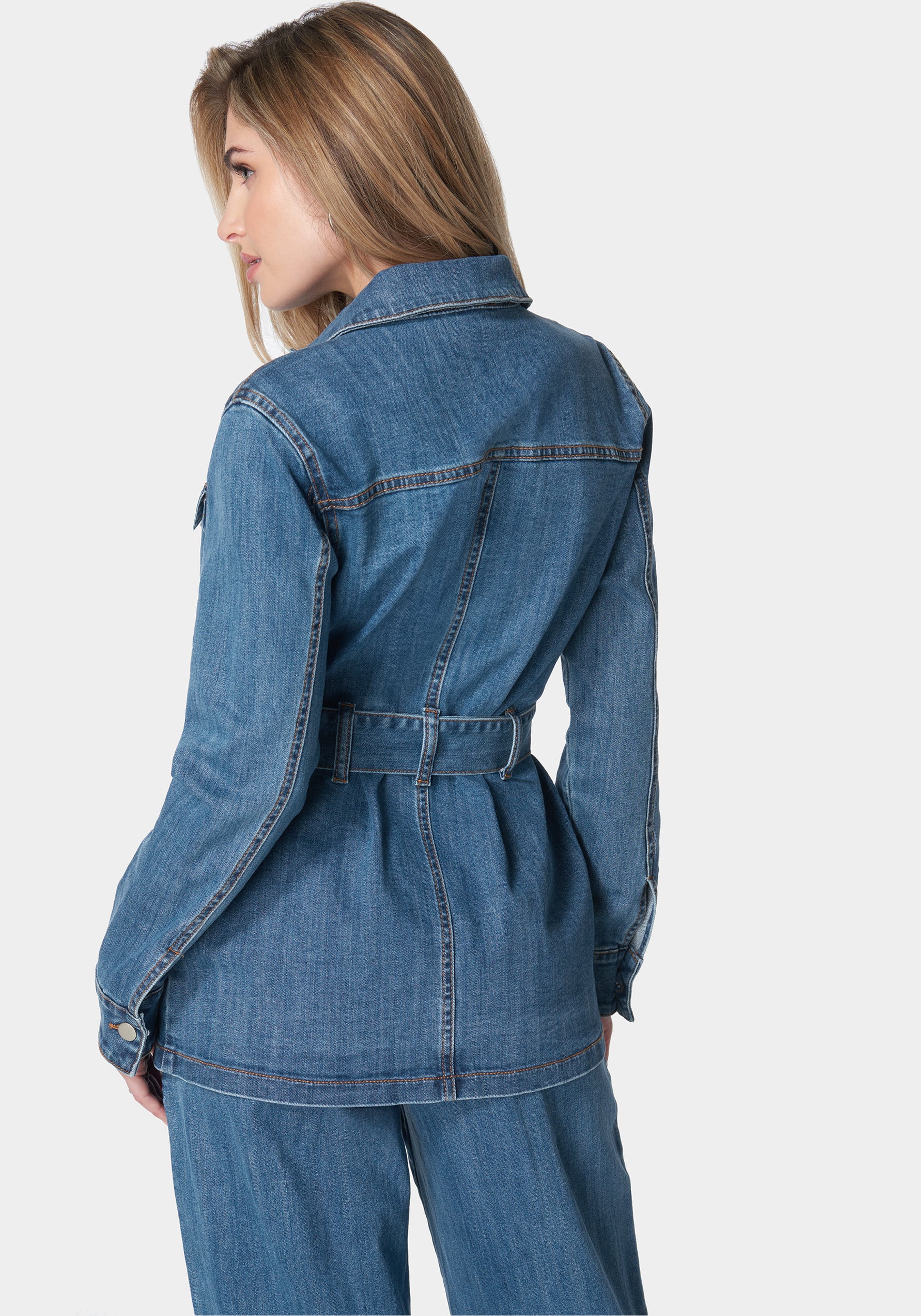 Semi Fitted Utility Denim Jacket