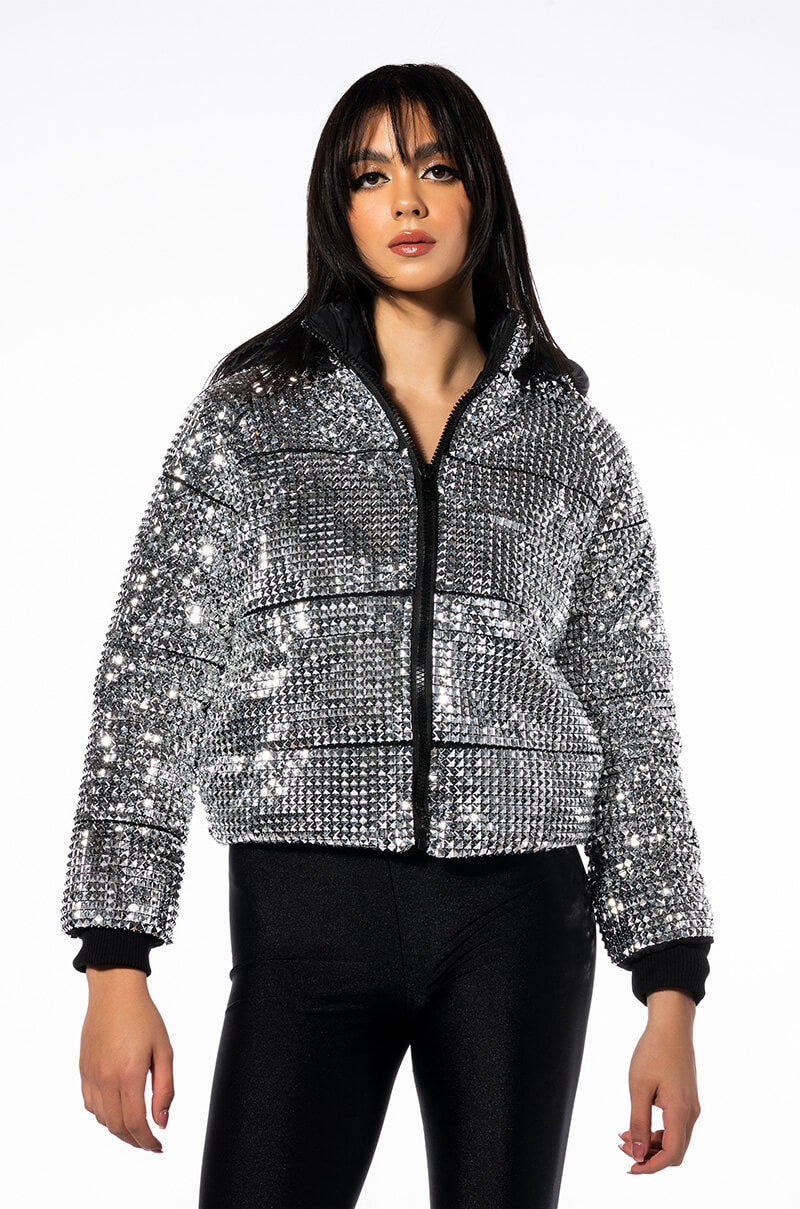 TO THE MAX STUDDED PUFFER JACKET