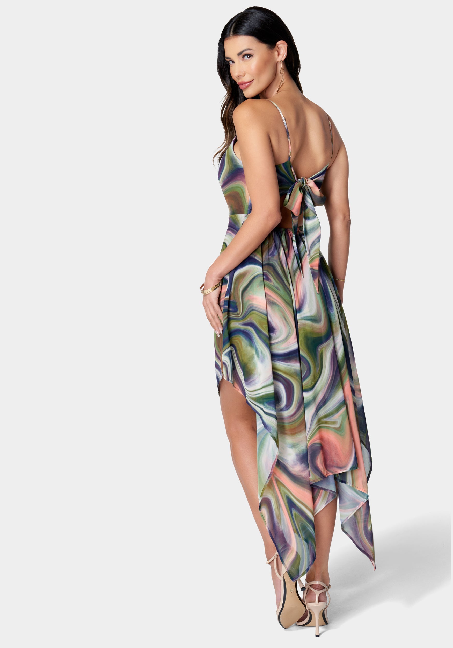 Printed Tie Back Maxi