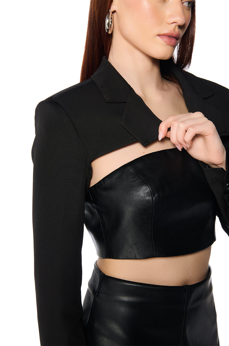 ULTRA CROP BLAZER BOLERO IN BLACK