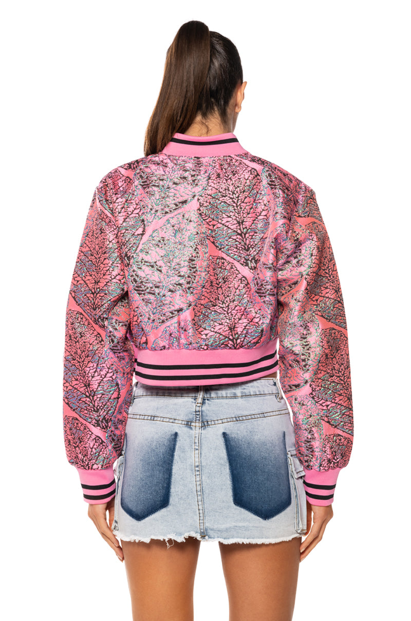 BROCADE TAPESTRY SPRING BOMBER