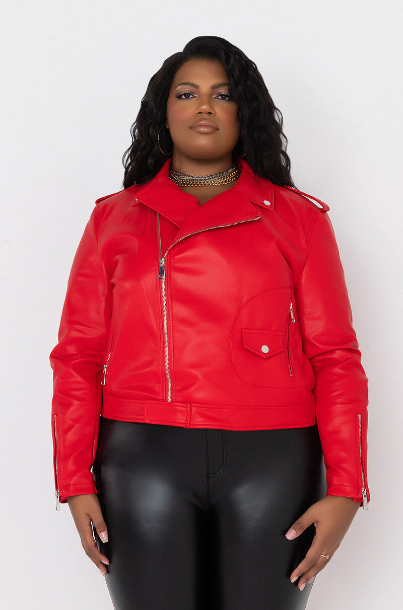 AZALEA WANG PLUS SIZE AUSSY BASIC MOTO JACKET