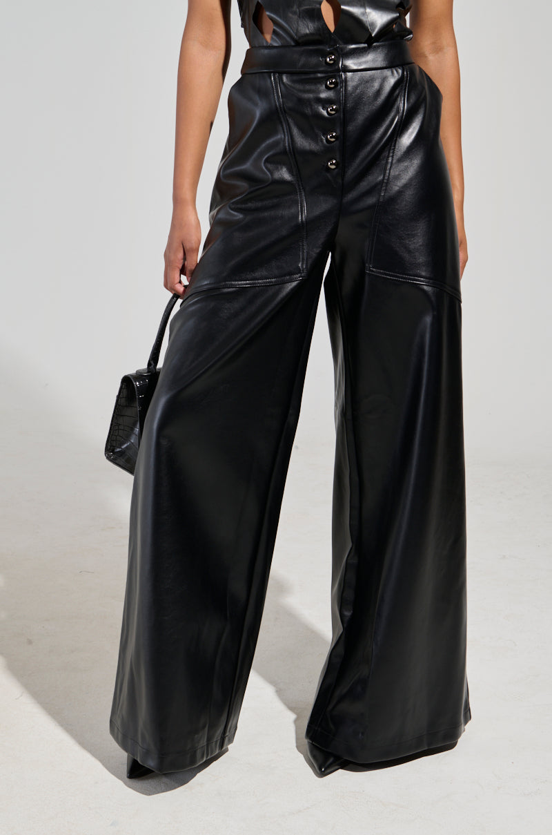 ASHLYN FAUX LEATHER PANT IN BLACK