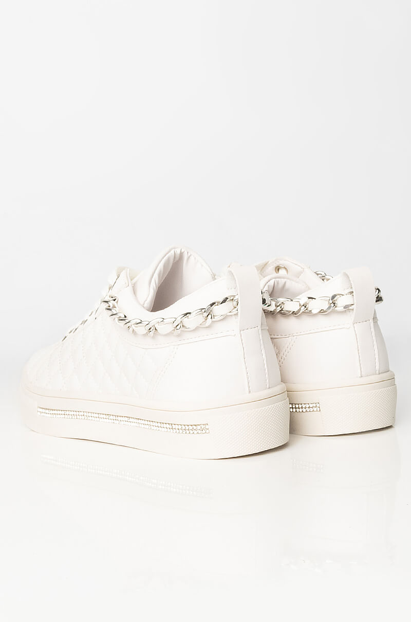 AZALEA WANG FREAK LIKE ME FLAT SNEAKER IN WHITE