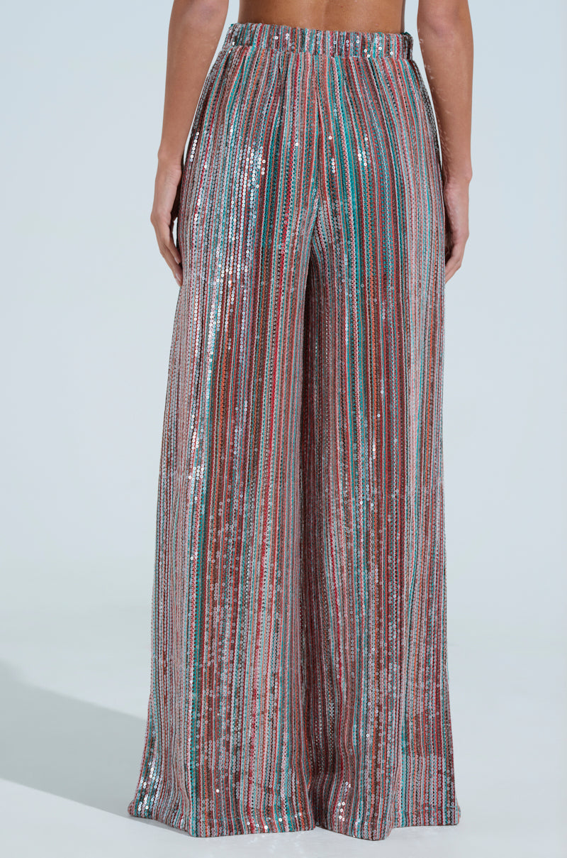 TAYLOR SEQUIN WIDE LEG PANTS