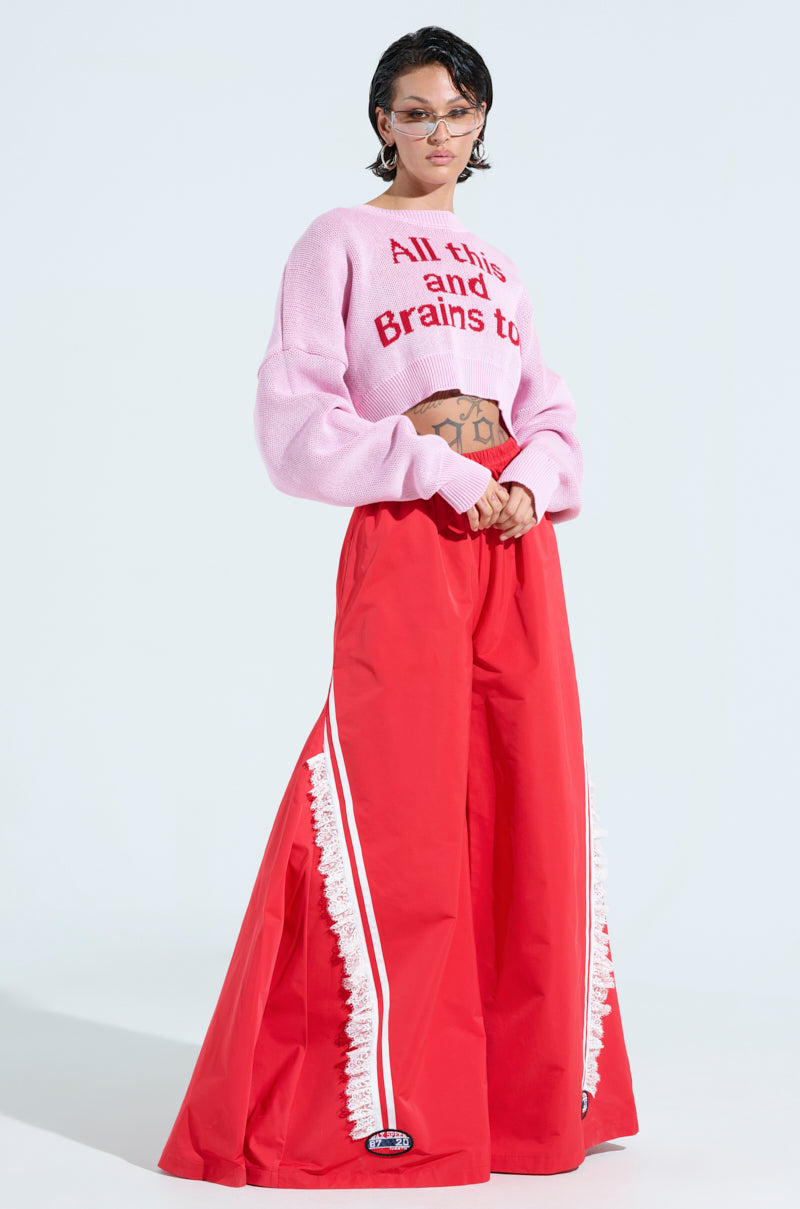 ALL THIS AND BRAINS TOO CROPPED SWEATER