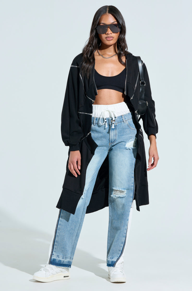 GET WITH IT DENIM TRACK PANT