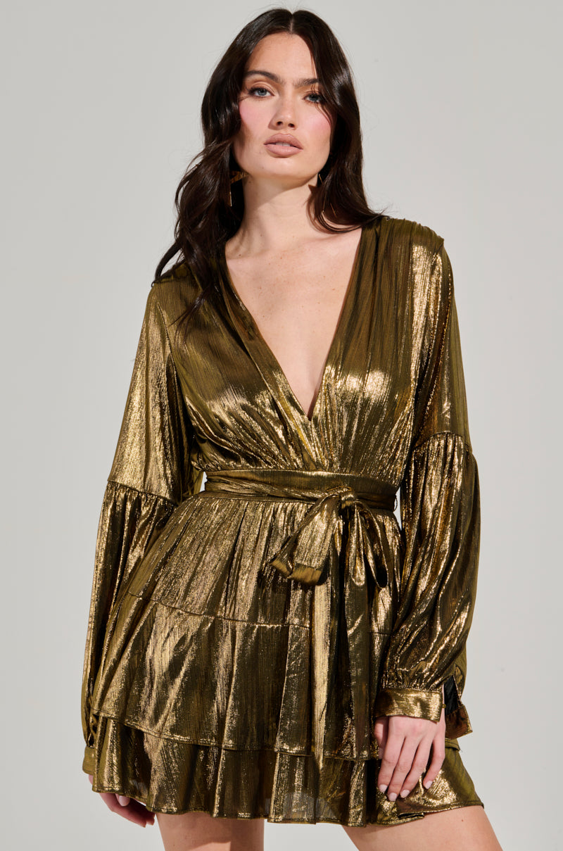 GLOW BABY METALLIC MINI DRESS